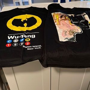 T Shirts —- 1. Wu Tang Clan and 1  Jean Michel Basquiat. Two shirts for $30